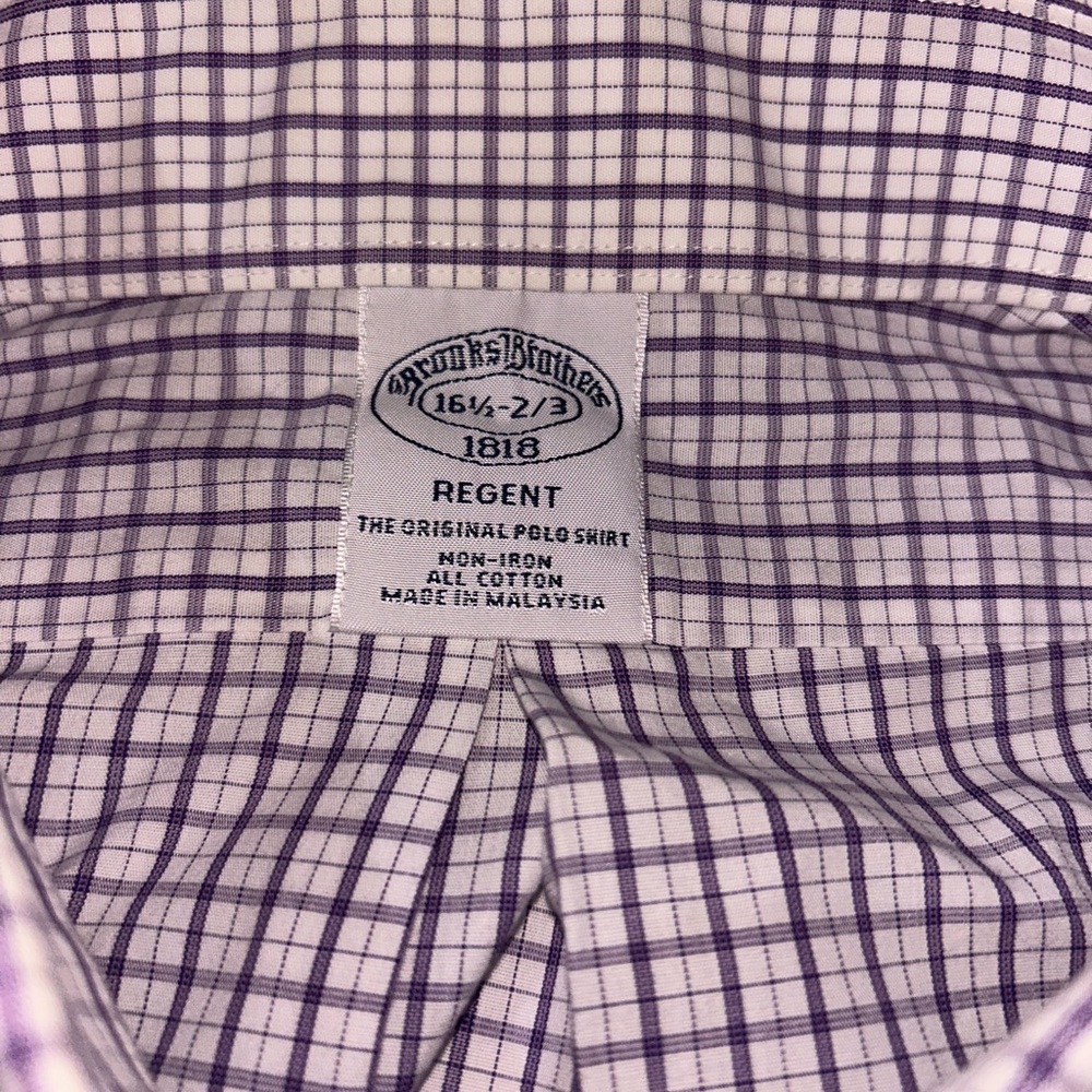 Brooks Brothers Men's Lavender Plaid Dress Shirt